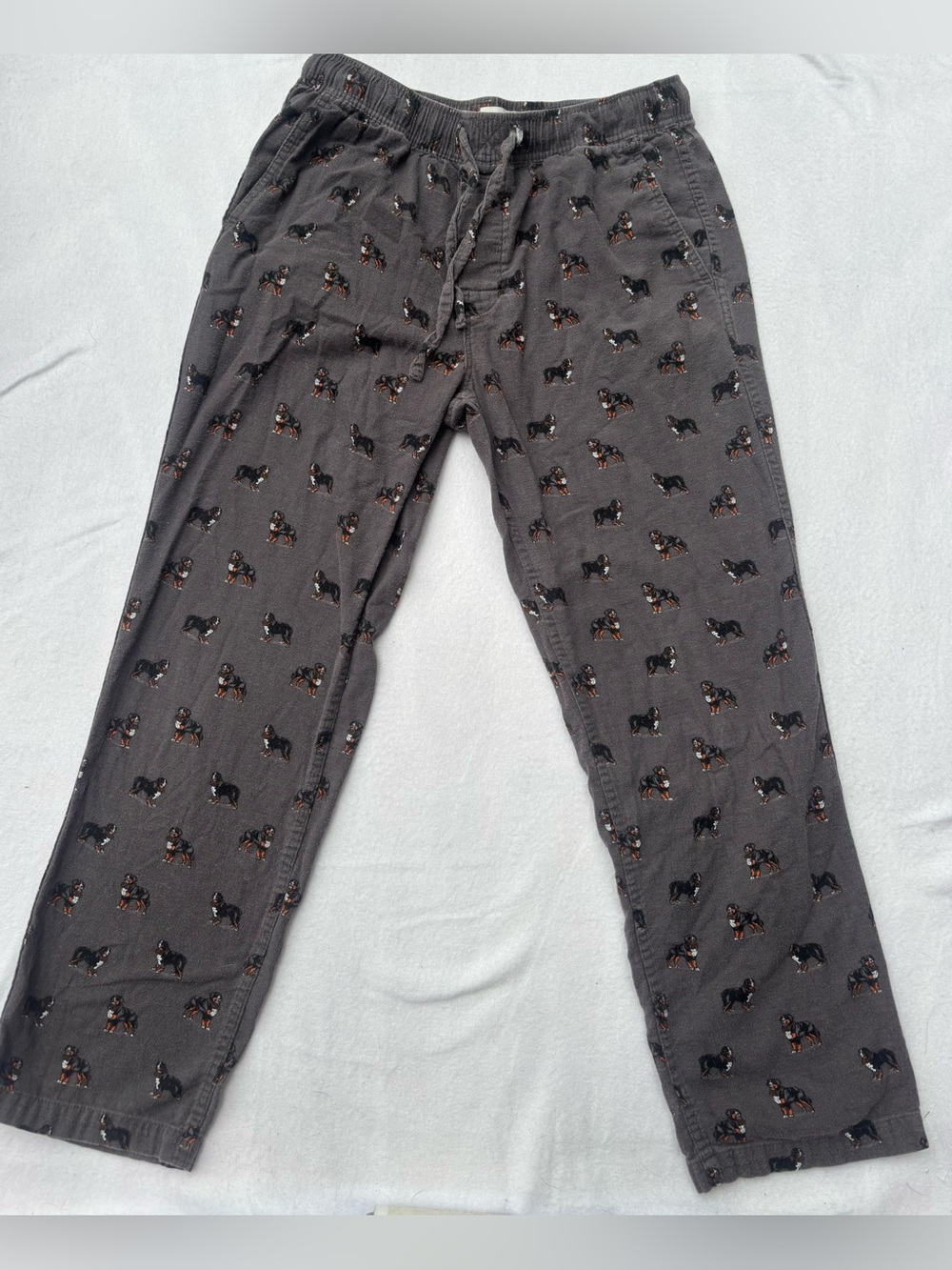 J. Crew Charcoal Gray Dog-Print Lounge Pants
